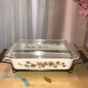Vintage Pyrex Casserole Dish with Stand